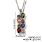 Brass Cubic Zirconia Long Tassel Pendant Necklaces for Fashionable Statement Style, Platinum, Colorful, 15.75 inch(40cm)
