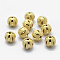 925 Sterling Silver Spacer Beads, Faceted, Frosted, Round, Real 18K Gold Plated, 8mm, Hole: 1mm