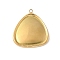 304 Stainless Steel Pendant Cabochon Settings for Enamel, Ion Plating(IP), Triangle Charm, Real 18K Gold Plated, 29x26x2.5mm, Hole: 1.8mm