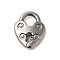 Non-Tarnish 304 Stainless Steel Pendants, Heart Padlock Charms, Stainless Steel Color, 19x15x4mm, Hole: 5x5.5mm