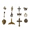 Tibetan Style Alloy Pendants, Mixed Shapes, Antique Bronze, 13~49x10~25x1~3mm