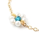Perles de coquillage et perles acryliques bracelets à maillons de fleurs X1-BJEW-TA00003-02-4