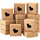 BENECREAT 20 Packs 8.7x8.7x3.6cm Kraft Paper Boxes with Heart Hole CON-WH0087-07-1