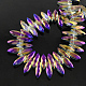 Faceted Horse Eye Electroplate Transparent Glass Beads X-EGLA-R073-04-2