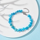 Bracelet en perles de turquoise synthétique BJEW-JB09686-11-4