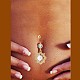 Anello in ottone con zirconi cubici e perla ombelico AJEW-EE0004-05-2