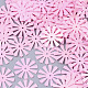 装飾アクセサリー  ポリ塩化ビニールのプラスチック製のスパンコール/スパンコールビーズ  ABカラー  花  ピンク  16x0.2mm  穴：1mm  約10000個/500g PVC-R022-023B-1