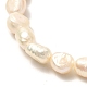 女性の女の子のための天然真珠ストレッチブレスレット  貝殻色  内径：2-1/4インチ（5.7cm） BJEW-JB06855-02-4
