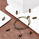 Sunnyclue 1 boîte 32 ensembles d'embouts kumihimo fermoirs à vis magnétiques de 4.8 mm pour bijoux fermoirs magnétiques fermoirs de verrouillage embout de cordon en cuir convertisseur de fermoir à bijoux bricolage fournitures d'artisanat adulte bronze antique KK-SC0001-99-4