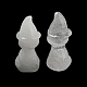 Natural Quartz Crystal Carved Healing Cat with Witch Hat Figurines DJEW-D012-07K-2