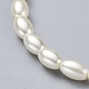 Eco-Friendly Glass Imitation Pearl Barrel Beads Stretch Bracelets BJEW-JB04399-02-2