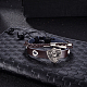 Bouclier rétro réglable avec alliage de zinc croix et bracelets en cuir tressé multi-brins BJEW-BB16031-2
