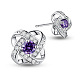 SHEGRACE Awesome Design Rhodium Plated 925 Sterling Silver Ear Studs JE129B-1