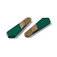 不透明な樹脂とクルミ材のペンダント  六角チャーム  濃い緑  49x12x3mm  穴：2mm RESI-M027-10A-2