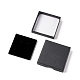 ペーパー スポンジ マット ネックレス ボックス  正方形  ブラック  7x7x1.65cm  内径：6.3x6.3x1のCM OBOX-G018-01A-02-3