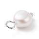 Natural Cultured Freshwater Pearl Charms X-PALLOY-JF01099-03-5