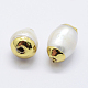 Perlas naturales abalorios de agua dulce cultivadas PEAR-F006-73G-2