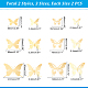 Unicraftale 12Pcs 6 Style Stainless Steel Butterfly Wall  Decoration Pendants STAS-UN0036-52G-6