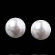 環境に優しいプラスチック模造真珠ビーズ  高い光沢  グレードA  片穴ビーズ  ラウンド  ホワイト  10mm  半分穴：1.6mm X-MACR-S278-10mm-01-2