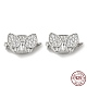 Rhodium Plated 925 Sterling Sliver Pave Clear Cubic Zirconia Box Clasps STER-M114-10P-1