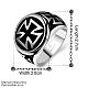 Cross 316L Surgical Stainless Steel Signet Rings for Men RJEW-BB01131-9-6