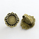Vintage Adjustable Iron Finger Ring Components Alloy Cabochon Bezel Settings PALLOY-Q300-09AB-NR-1