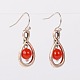 Tibetan Style Gemstone Dangle Earrings EJEW-JE01406-2