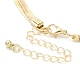 Brass Flat Snake Chains Double Layered Necklaces NJEW-P289-08G-4
