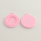 Flat Round Resin Pendant Cabochon Settings X-CRES-R136-12F-1