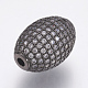 Perles de zircone cubique micro-pavées en laiton écologiques ZIRC-F083-071-RS-2