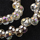 Hilos de perlas de vidrio plateado arco iris lleno de lágrima EGLA-J135-FR06-1