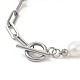 Collier et bracelet de perles baroques naturelles avec 304 chaîne de trombones en acier inoxydable SJEW-JS01262-8