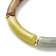 Bracciale elasticizzato con perline in tubo curvo acrilico per donna BJEW-JB08375-5