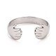 304 anello per polsino aperto con doppia mano in acciaio inossidabile per donna RJEW-C025-08A-P-3