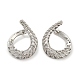 Rack Plating Brass with Cubic Zirconia Hoop Earrings for Women EJEW-G363-03P-1