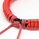 Trendy Unisex Casual Style Leather Wrapped PU Leather Bracelets X-BJEW-L308-06-3