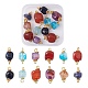 12 Stück 4 Farben natürliche Achat gefärbte Perlen Verbindungsanhänger FIND-YW0003-73-1