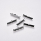 304ステンレス鋼リボンカシメエンドパーツ  ステンレス鋼色  7x30mm  穴：1.5x2mm STAS-S112-001H-P-2