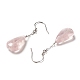 Boucles d'oreilles pendantes en agate naturelle + goutte de cristal avec 925 épingle en argent sterling pour femme EJEW-G287-03-3