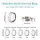 Yilisi 6 pz 6 stile 202 e 304 anello scanalato in acciaio inossidabile per uomo donna RJEW-YS0001-01-4