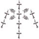 PandaHall Elite 10 sets Tibetan Style Oval with Virgin Holy Rosary Center Pieces Chandelier Links and Crucifix Cross Pendants TIBEP-PH0004-05AS-5