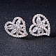 SHEGRACE Heart Simple Fashion Platinum Plated Brass Stud Earrings JE151A-2