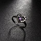 Coeur creux en acier de titane 316L anneaux zircone cubique pour les femmes RJEW-BB07242-6GUN-3