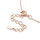 925 collar colgante de conejo con corazón de plata de ley con circonita cúbica transparente para mujer NJEW-E034-02RG-4