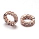 CZ Brass Micro Pave Cubic Zirconia Large Hole Ring Beads X-ZIRC-O001-59RG-RS-1