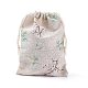 コットンラッピングポーチ巾着袋  印刷された花で  カラフル  18x13cm ABAG-S003-07A-7