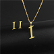 Набор ювелирных украшений с буквенной буквой из золотой нержавеющей стали IT6493-6-1