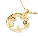 Clear Cubic Zirconia Ring with Heart Moon Star Plam Eye Pendant Necklace NJEW-O125-32G-2