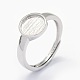 Componenti per anello da dito in argento sterling placcato rodio STER-E061-01C-P-2