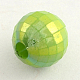 Faceted AB Color Plated Acrylic Round Beads PACR-Q098-M02-3
